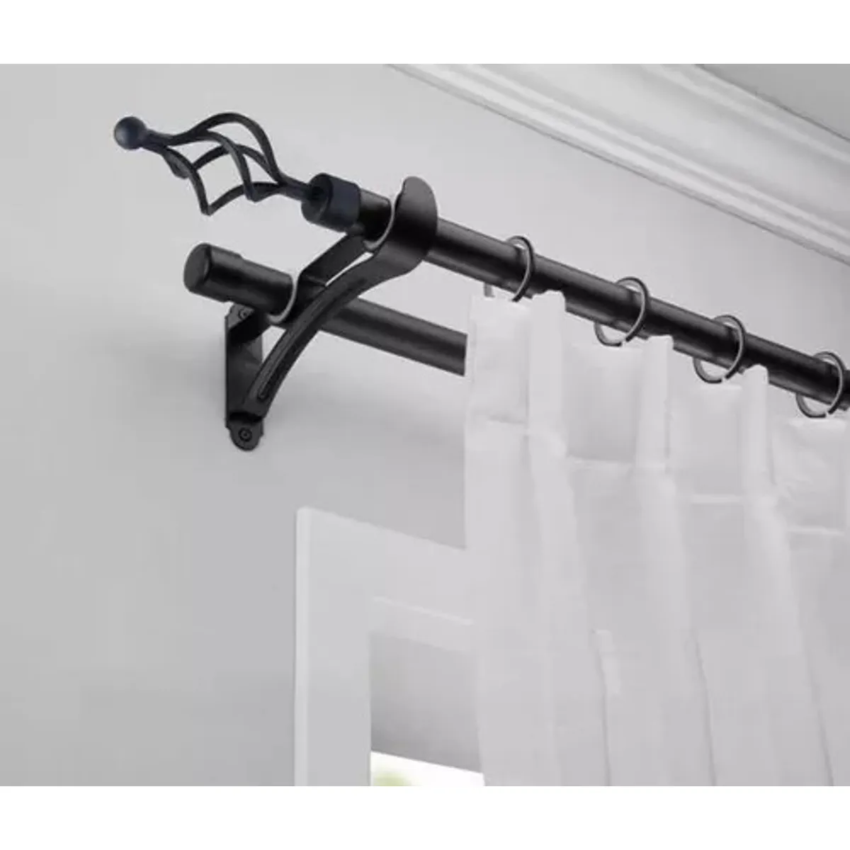 UNICO - Barra De Cortina Doble Nórdica Extensible 160x310cm ESPIRAL