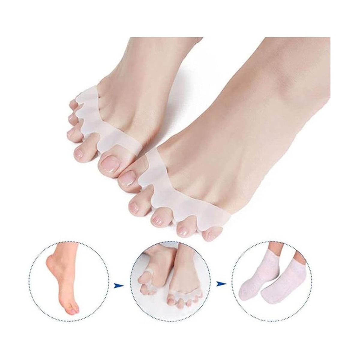 GENERICO - Par De Separadores Ortopédicos Cinco Dedos Pie Gel