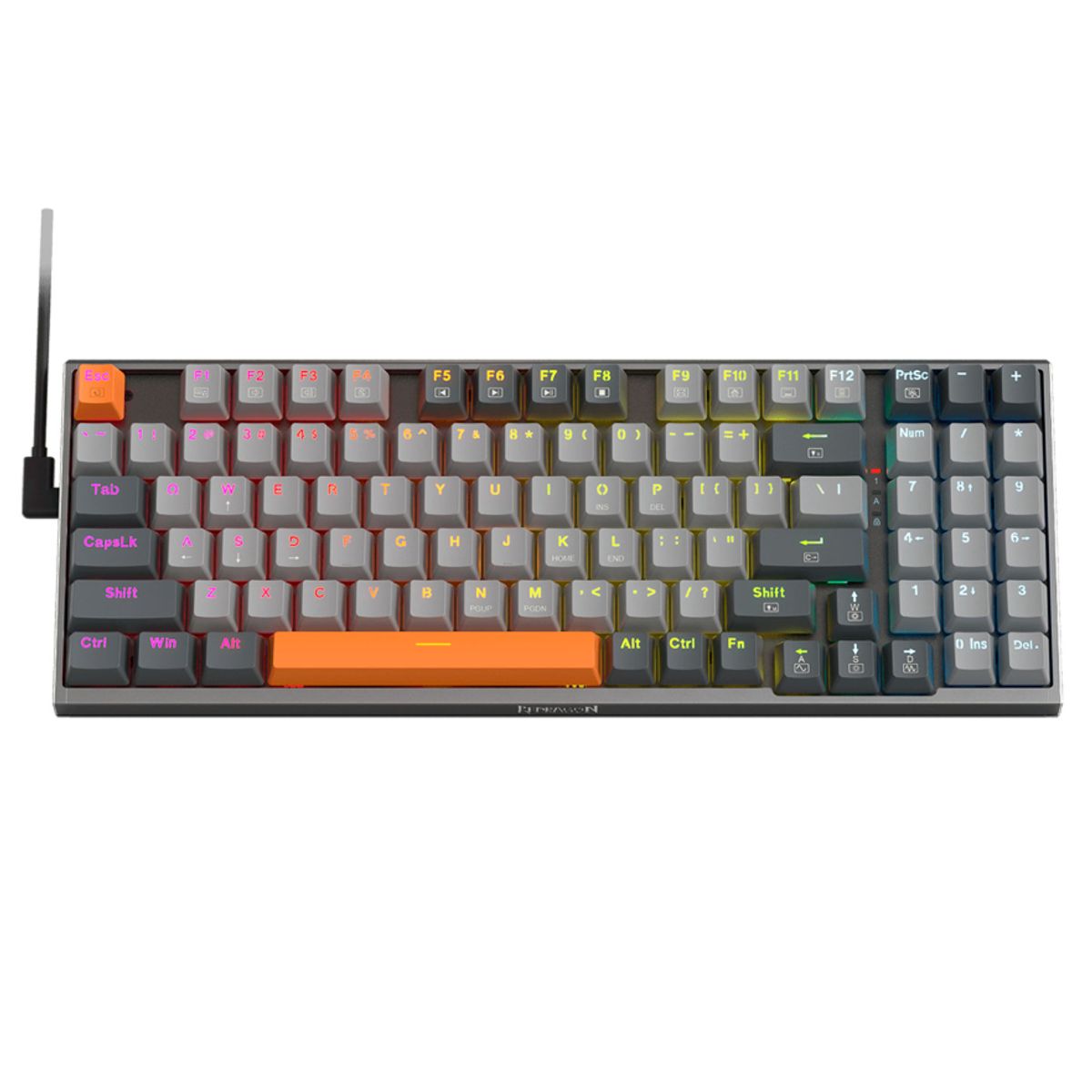 REDRAGON - Teclado Mecanico Redragon Olaf Rgb Gris Switch Red 90%
