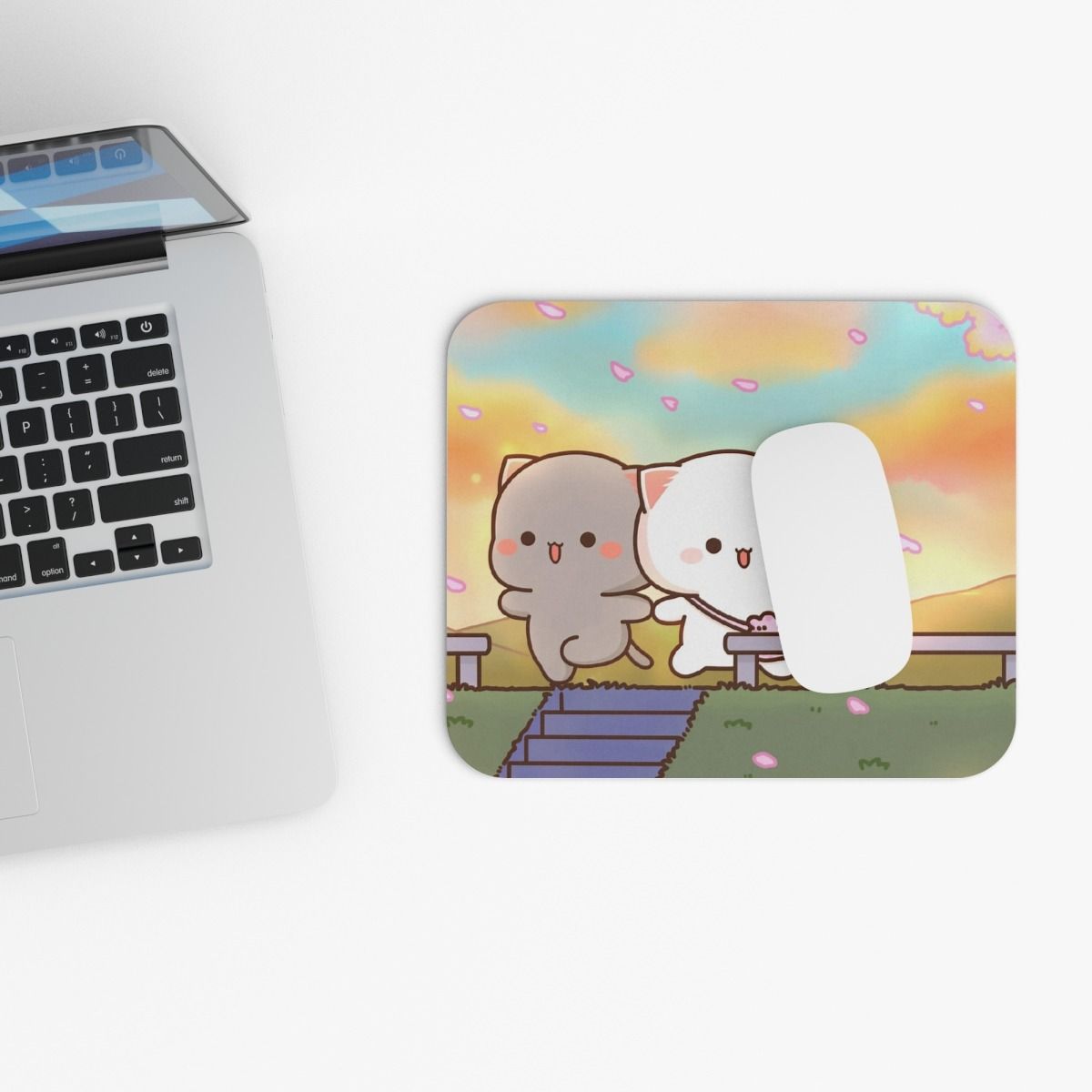 GENERICO - Mouse Pad de Peach y Goma gatitos amor