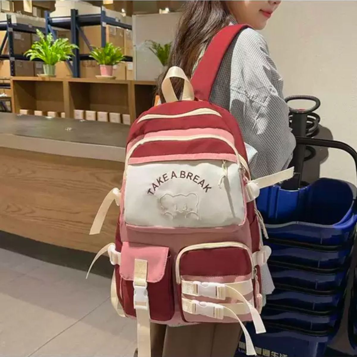 MV MOVAC - Mochila Bolso Escolar Kawaii Estilo Coreano Gran Capacidad Impermeable