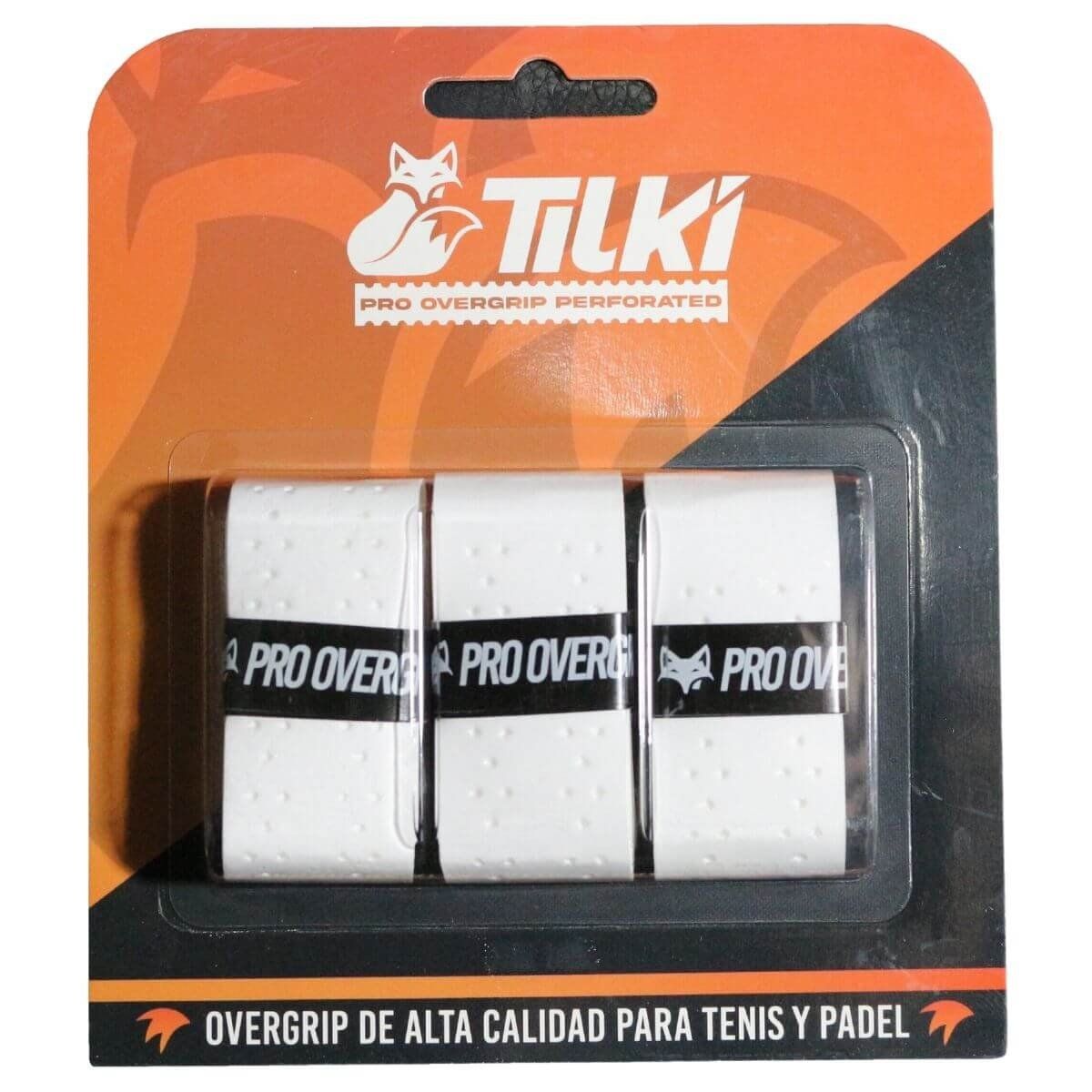 GENERICO - Overgrip Tilki Pro Perforated Blanco X3 Tenis Padel
