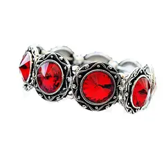 VIVAFELICIA - Pulsera Elásticada Lunas Rojo