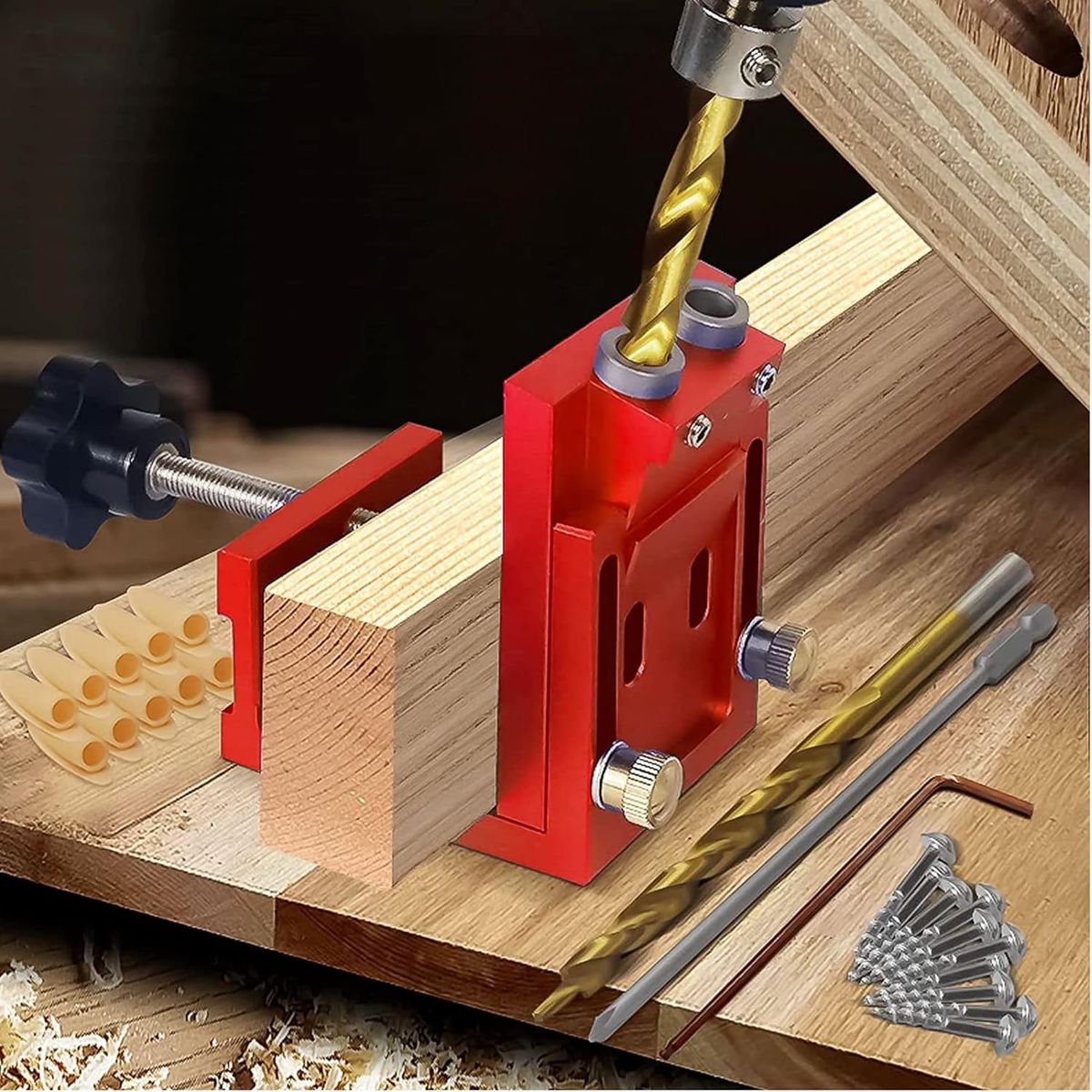 GENERICO - Guía de brocas kit de perforación con localizador de orificios