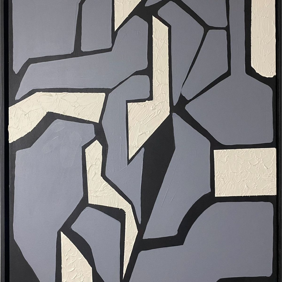 GENERICO - Cuadro Genérico Abstracto Geométrico Texturizado Acrílico 90x70 Pintado a mano