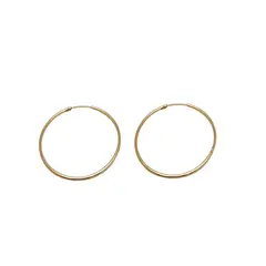 JOYAS MYTOKE - Aros Argolla Lisa Grande Oro 18 Kilates Mujer Juvenil Clasica