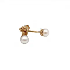JOYAS MYTOKE - Aros Oro 18k Perla Cultivada Niña Tornillo Mtk