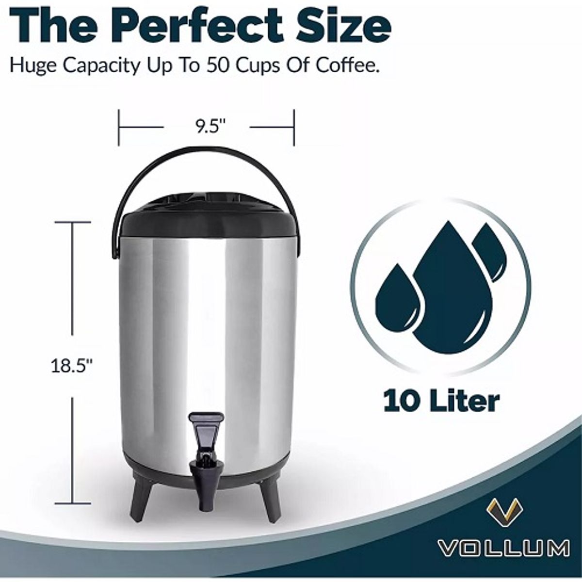 IUNIK - Termo Dispensador Agua Caliente Portátil Acero Inoxidable 10