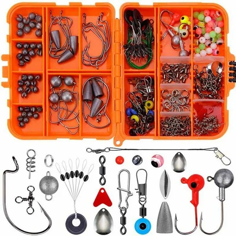 GENERICO - Kit De Accesorios De Anzuelos Pesca Señuelo Caja 257 Pcs