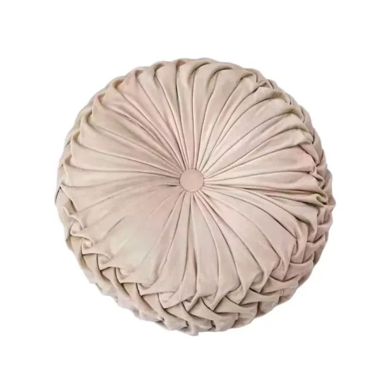 GENERICO - Cojín Velvet Redondo Diametro 38 cm - Beige