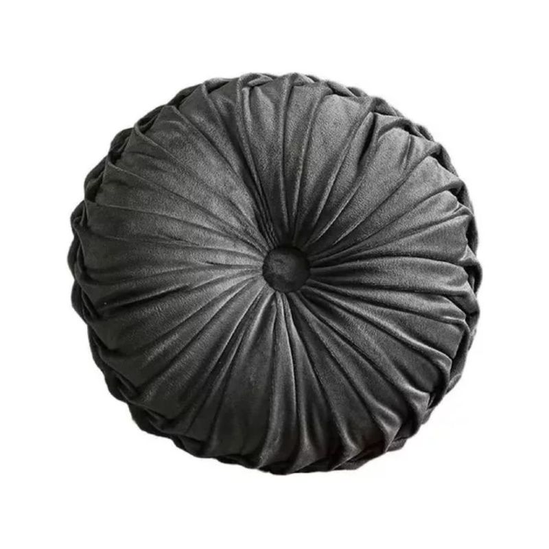GENERICO - Cojín Velvet Redondo Diametro 38 cm - Gris