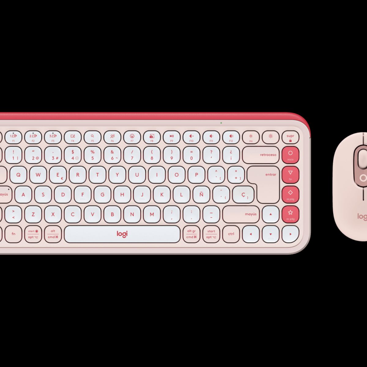 LOGITECH - Logitech Pop Icon Combo Teclado y Mouse Color Rosado y Blanco