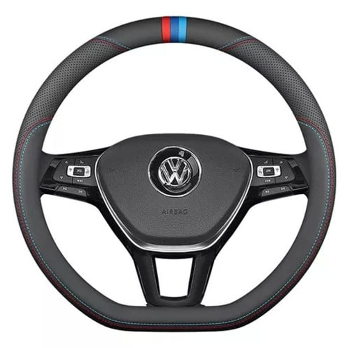 KUANGYE - Fibra De Carbono Funda De Volante Para Volkswagen Tipo D