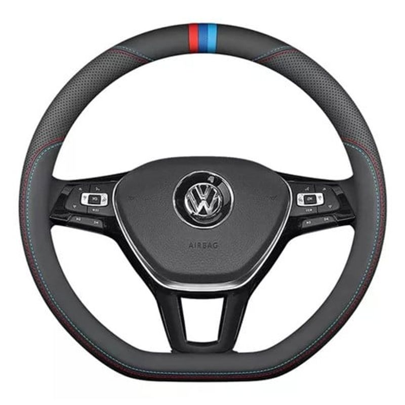 KUANGYE - Fibra De Carbono Funda De Volante Para Volkswagen Tipo D