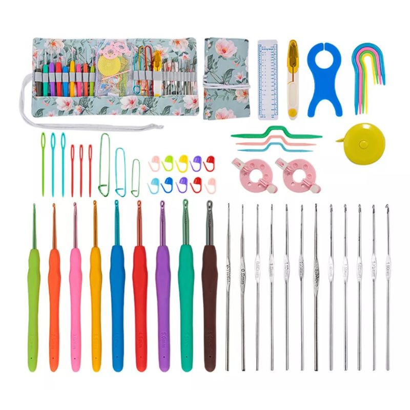 GENERICO - Set Completo Para Tejer Crochet Y Accesorios + Lindo Estuche