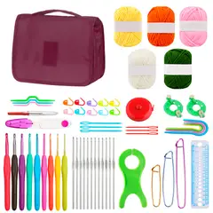 GENERICO - Set Para Tejer Crochet Lanas Y Accesorios Bolsito Exclusivos