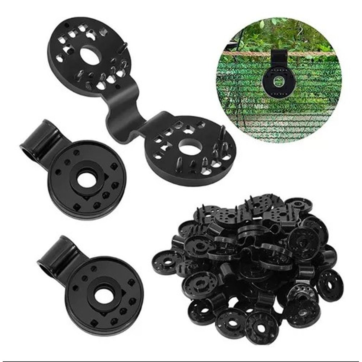 GENERICO - 10 Gancho Clip Para Fijación Lona Toldo Mallas Carpa Camping