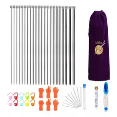 GENERICO - Set De Palillos Rectos Para Tejer Y Accesorios 51 Pzs