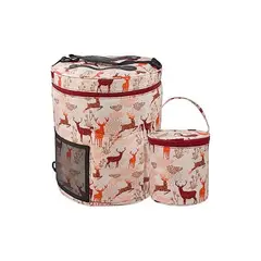 GENERICO - Set 2 Bolsos Porta Tejido Lanas Palillos Y Crochet