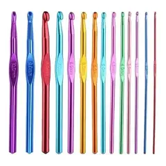 GENERICO - Set De 14 Crochet Palillos Metalicos De Colores (2 A 10mm)