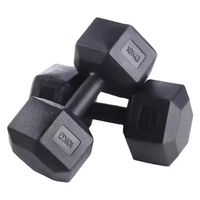 Par de Mancuerna Hexagonal De Caucho 10 Kg