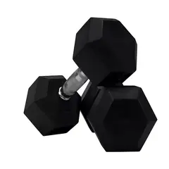 GENERICO - Par de Mancuerna Hexagonal De Caucho 10 Kg