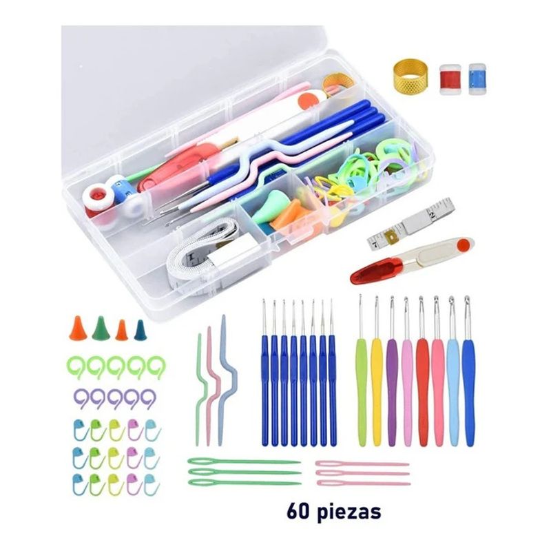 GENERICO - Set De Crochet Completo Con Caja Organizadora - 53 Piezas