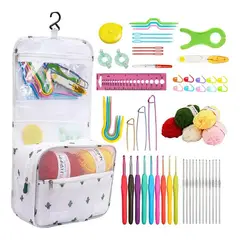 GENERICO - Set De Crochet Lanas Y Accesorios Para Tejer Con Bolsito 60