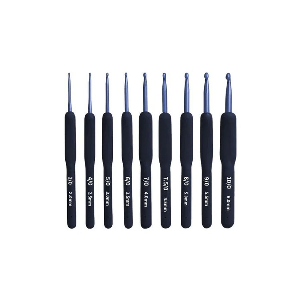 GENERICO - Set De 9 Crochet Con Mango De Silicona Ergonomico