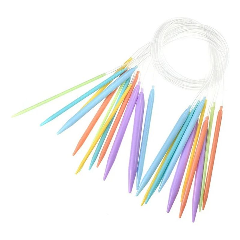 GENERICO - Set De 12 Palillos Circulares De Plastico 80 Cm Largo Total