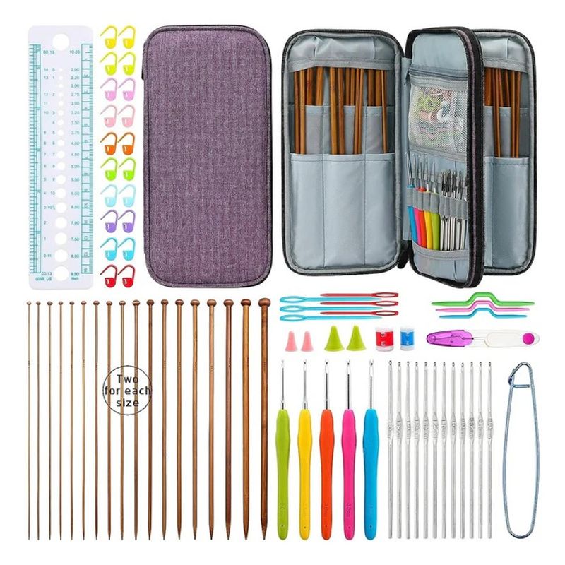 GENERICO - Set Completo Para Tejer Palillos Crochet Y Accesorios 92 Pcs