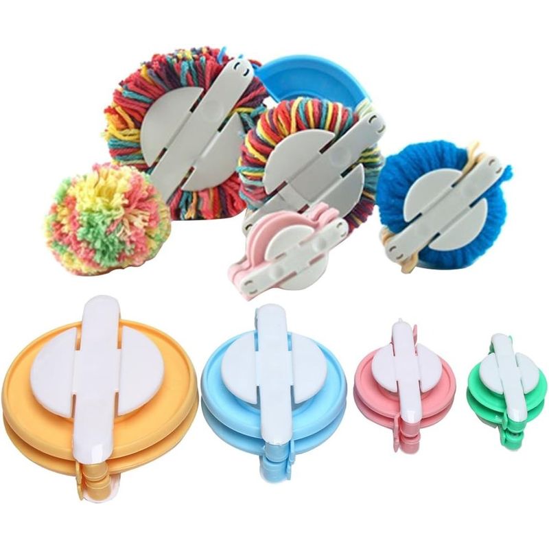 GENERICO - Set de Pomponeras De 4 Tamaños - Pompom maker