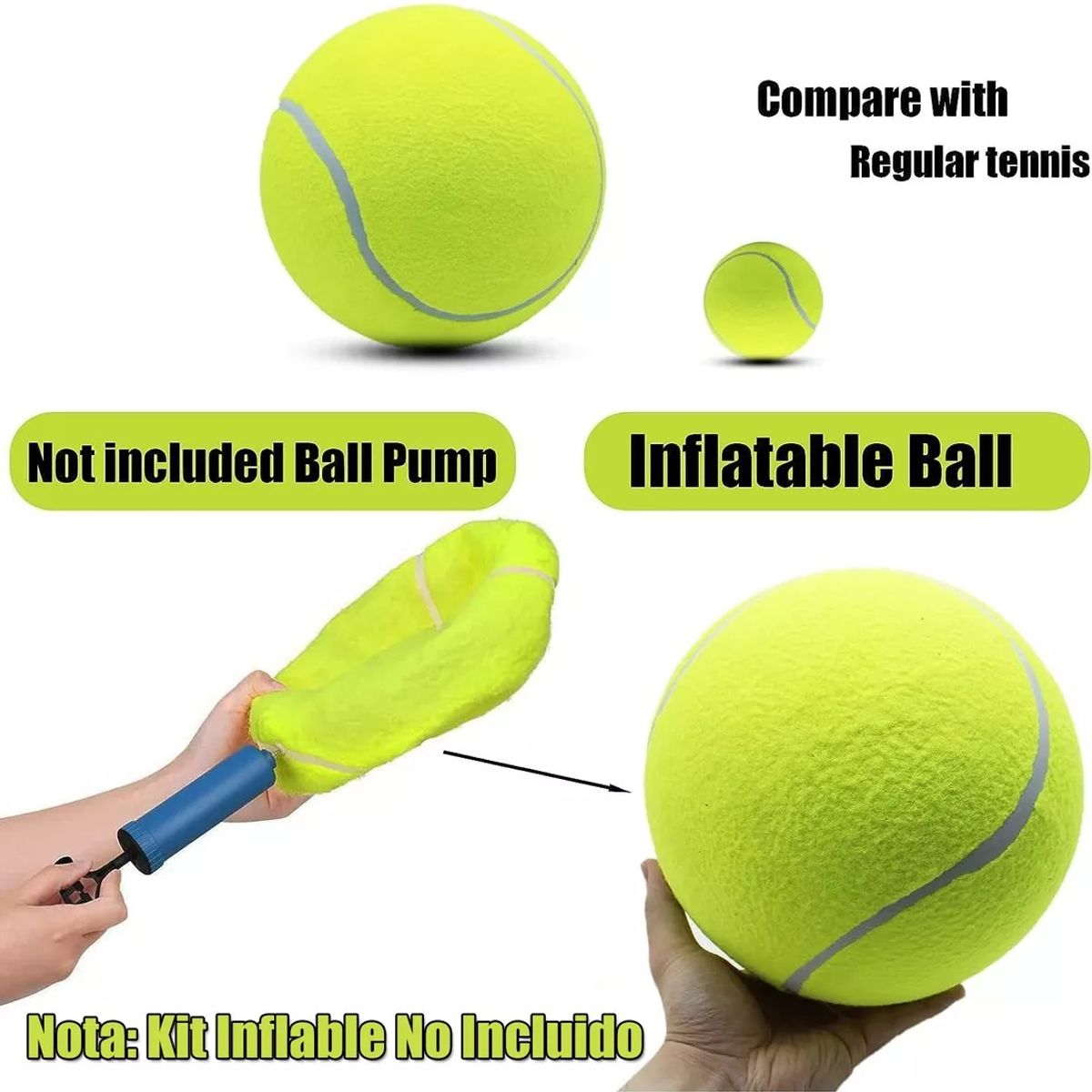 KUANGYE - 24cm Gigante Pelota De Tenis Para Mascota Grande Perros