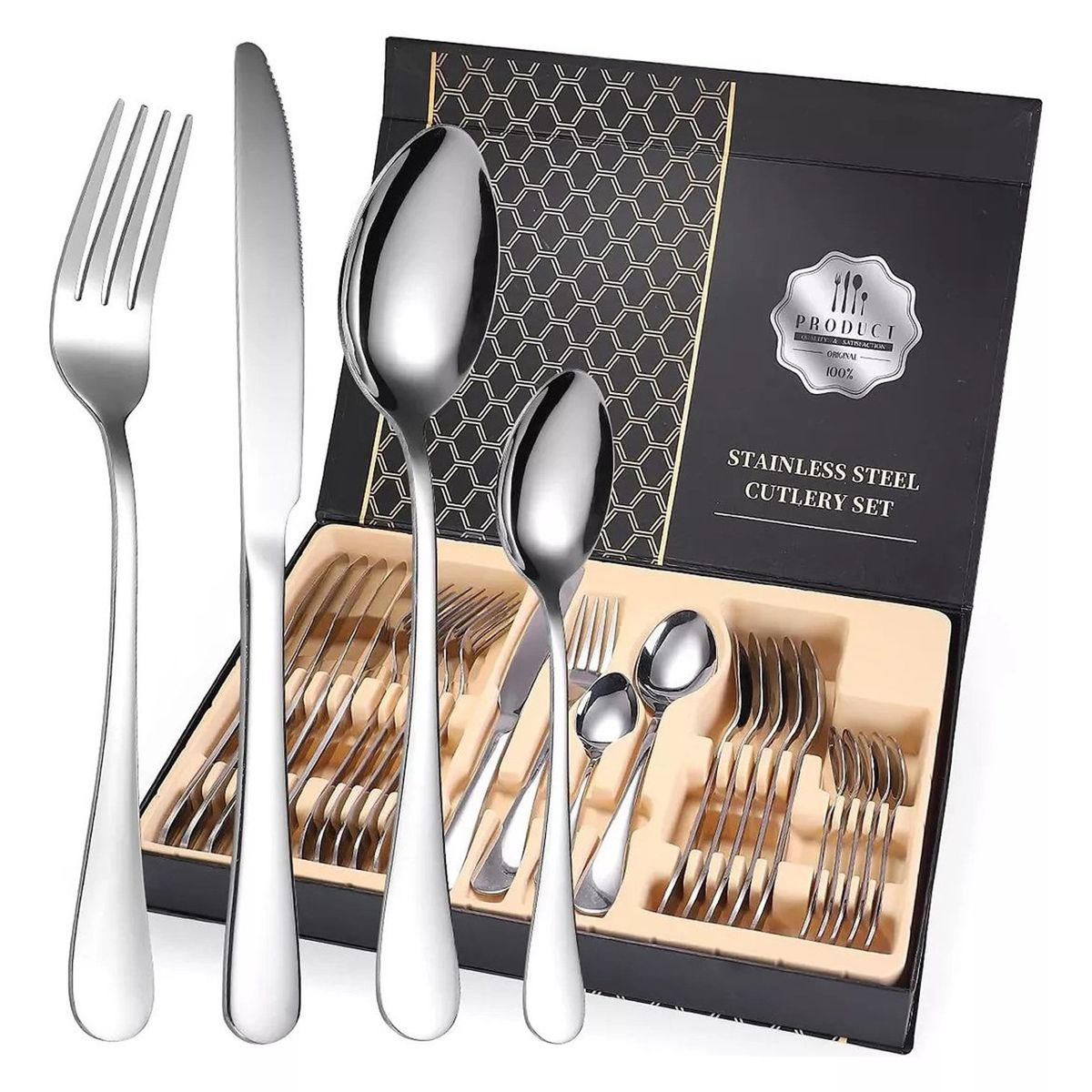 BITART - Juego De Cubiertos En Acero Inoxidable X 24 Pcs