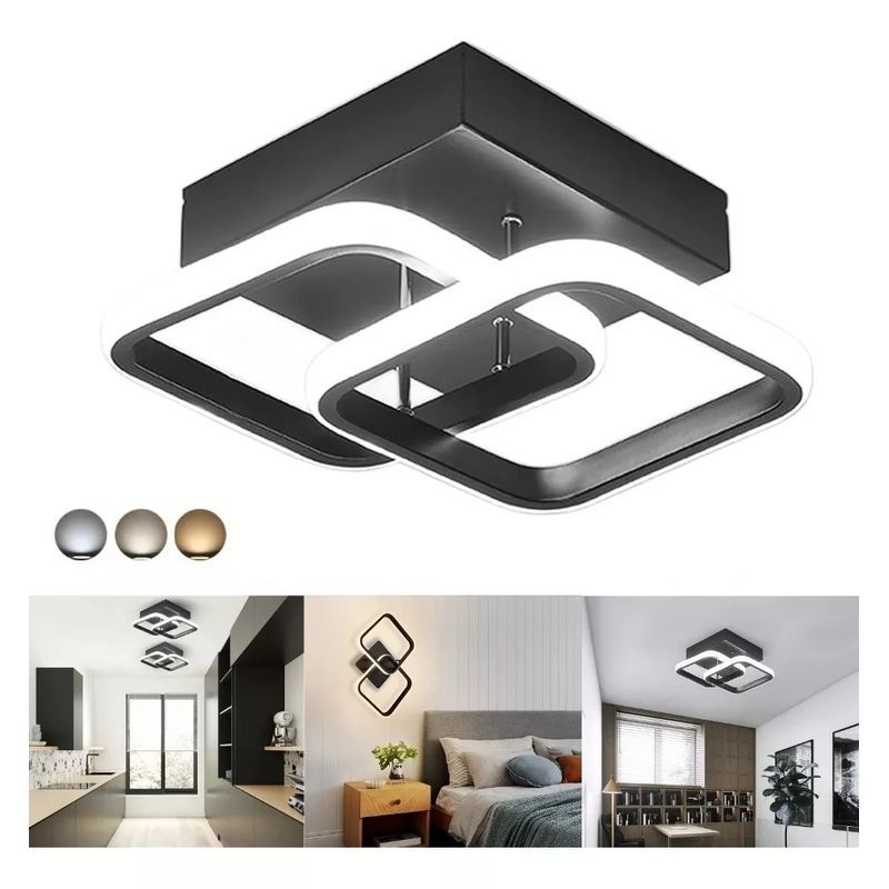 KUANGYE - Lámpara De Techo Moderna Led 22w Baño Luz Colgante 3 Modos