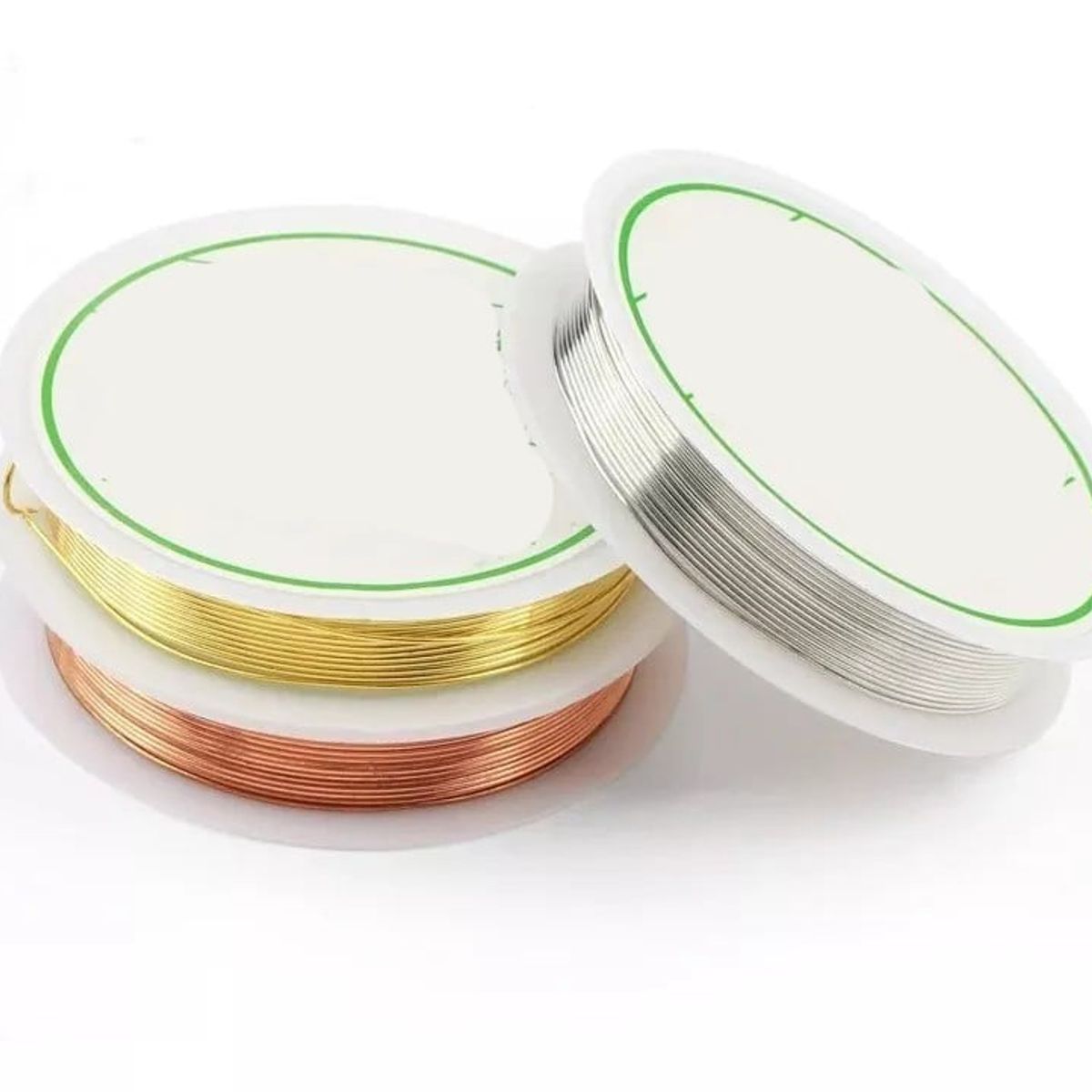 KUANGYE - Alambre Para Bisutería Set 3 Rollos Dorado-plata-cobre 0,3mm