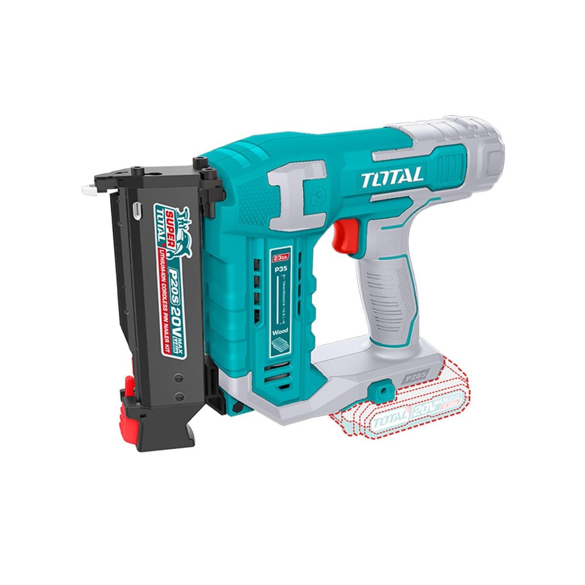 TOTAL TOOLS - Clavadora Inalámbrica 20V 35mm 3 Velocidades Super Total