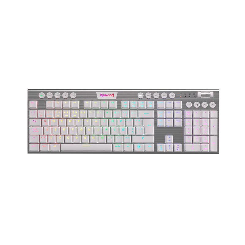 REDRAGON - Teclado Inalámbrico Redragon Horus FS White Red Switch Esp