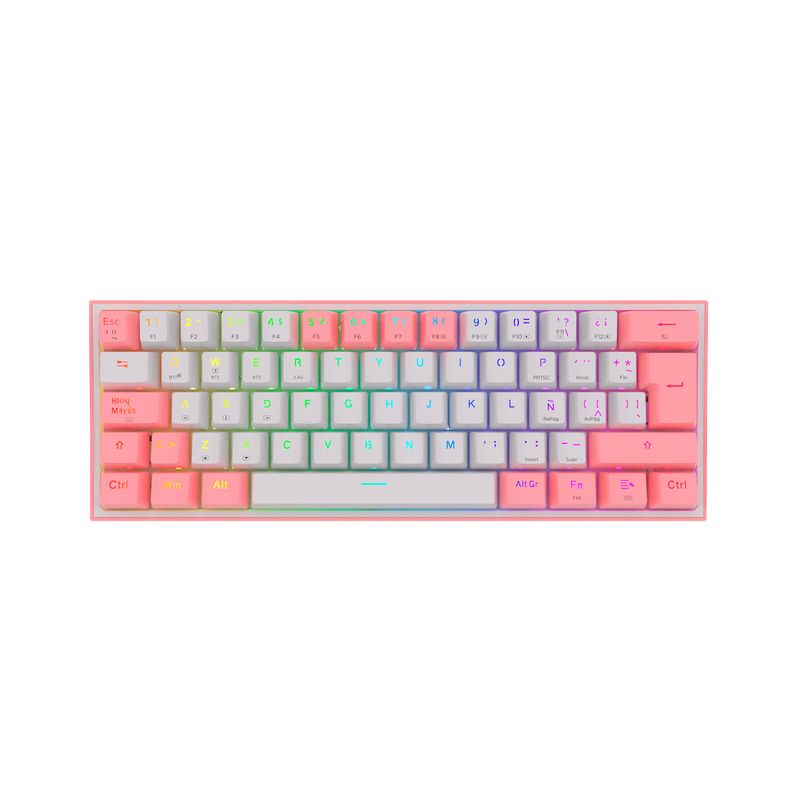 REDRAGON - Teclado Inalámbrico Redragon Fizz Pro K616-RGB PinkWhite