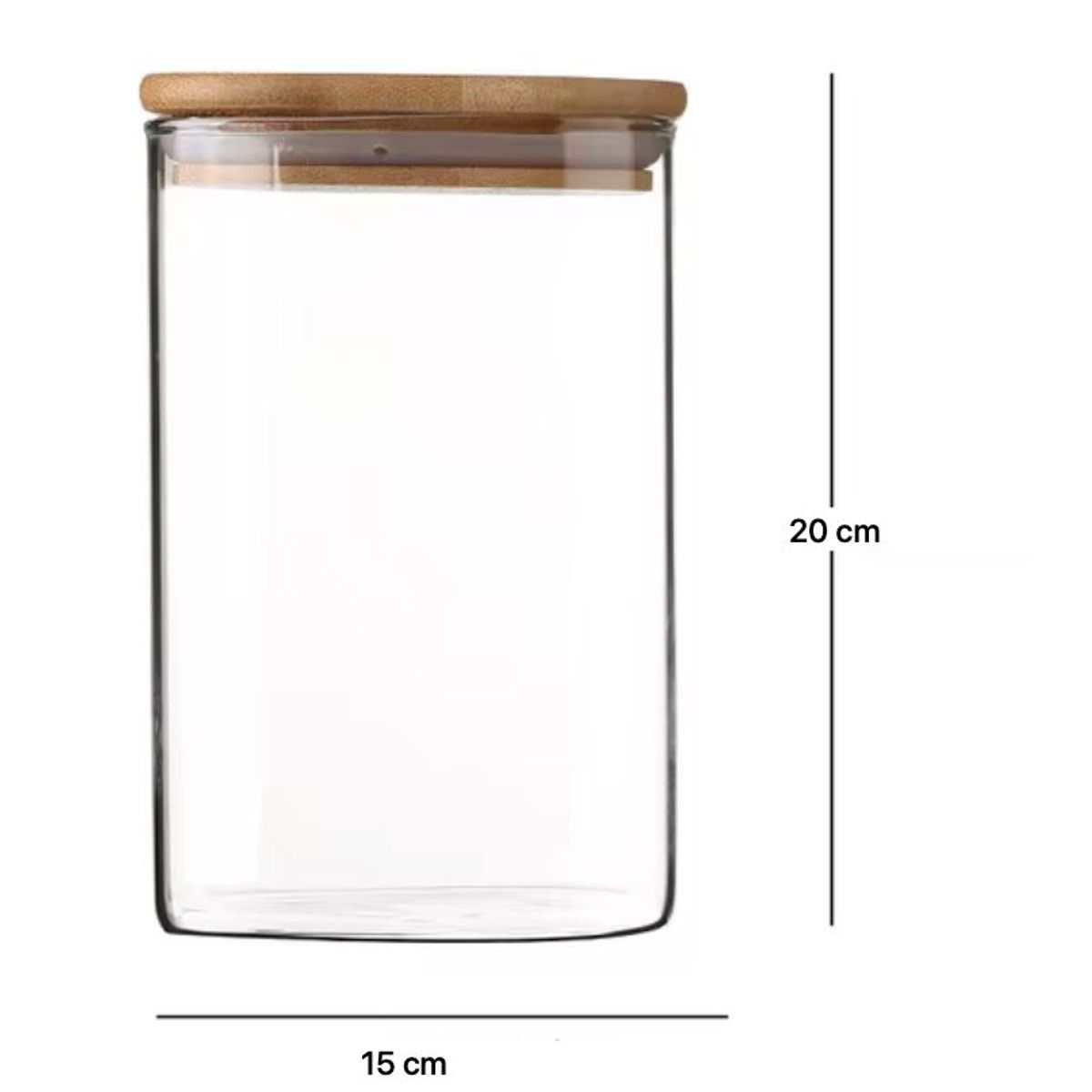 GENERICO - Frasco Conservero Envase De Vidrio Contenedor Tapa Madera