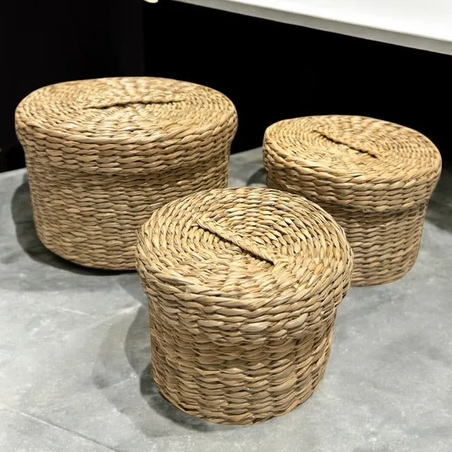 BRIC - Canasto Organizador Fibra Natural Con Tapa.