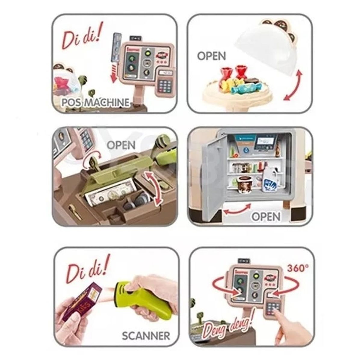 GENERICO - Set Super Mercado Carrito Punto Venta Juguete 85 Cm Altura