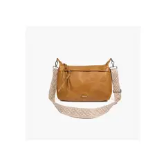 LOUNGE - Cartera Bandolera Strap Bordado Camel