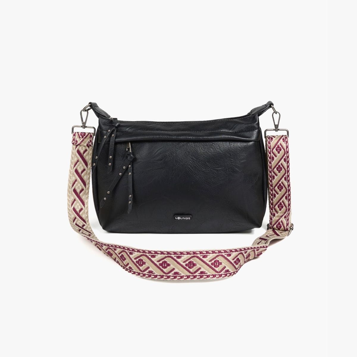 LOUNGE - Cartera Bandolera Strap Bordado Camel LOUNGE