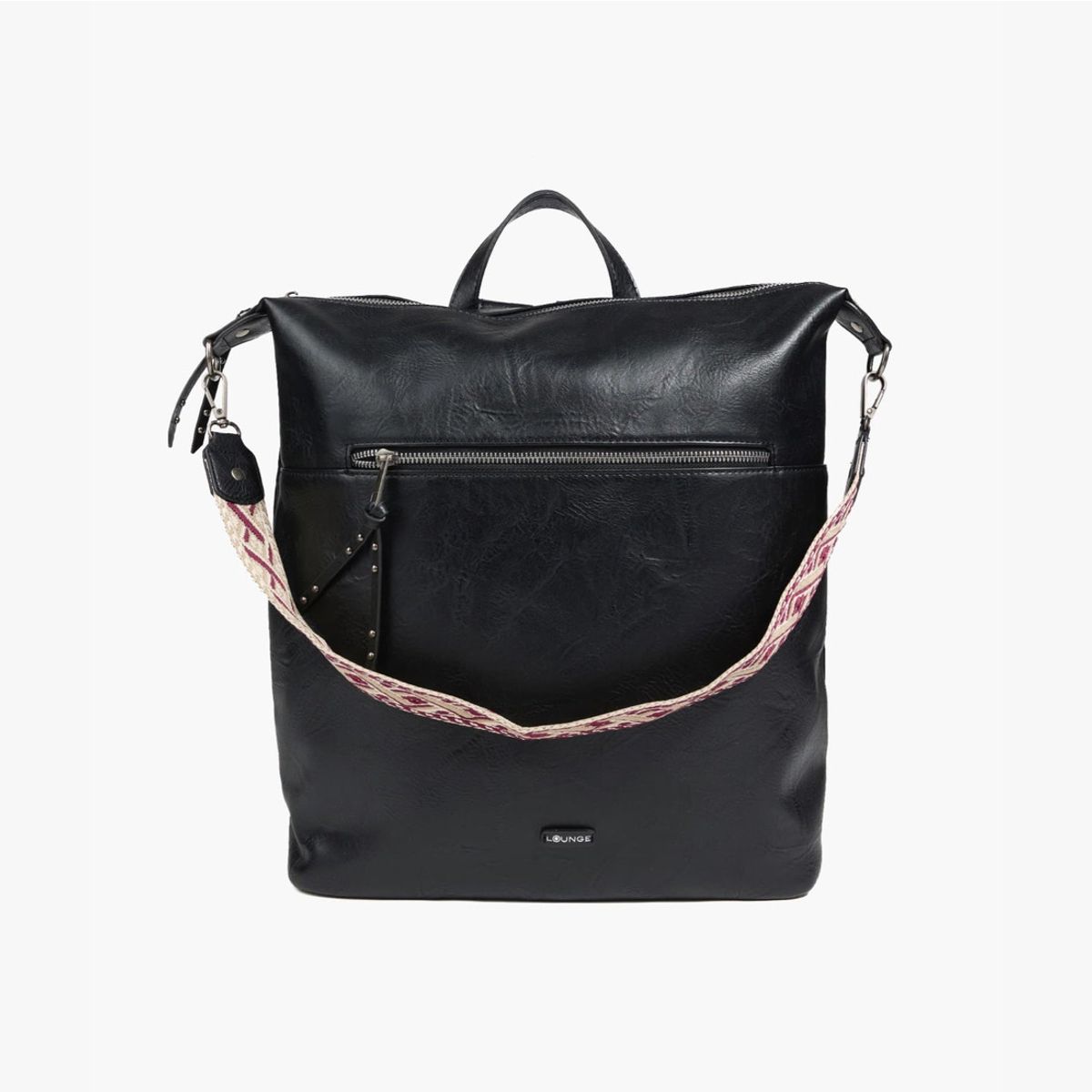 LOUNGE - Cartera Mochila Boho Negro LOUNGE
