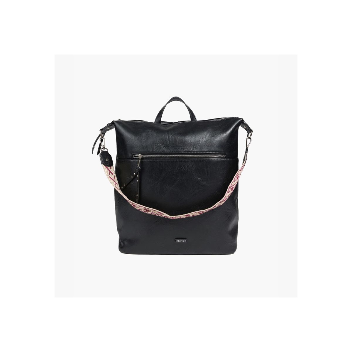 LOUNGE - Cartera Mochila Boho Negro LOUNGE