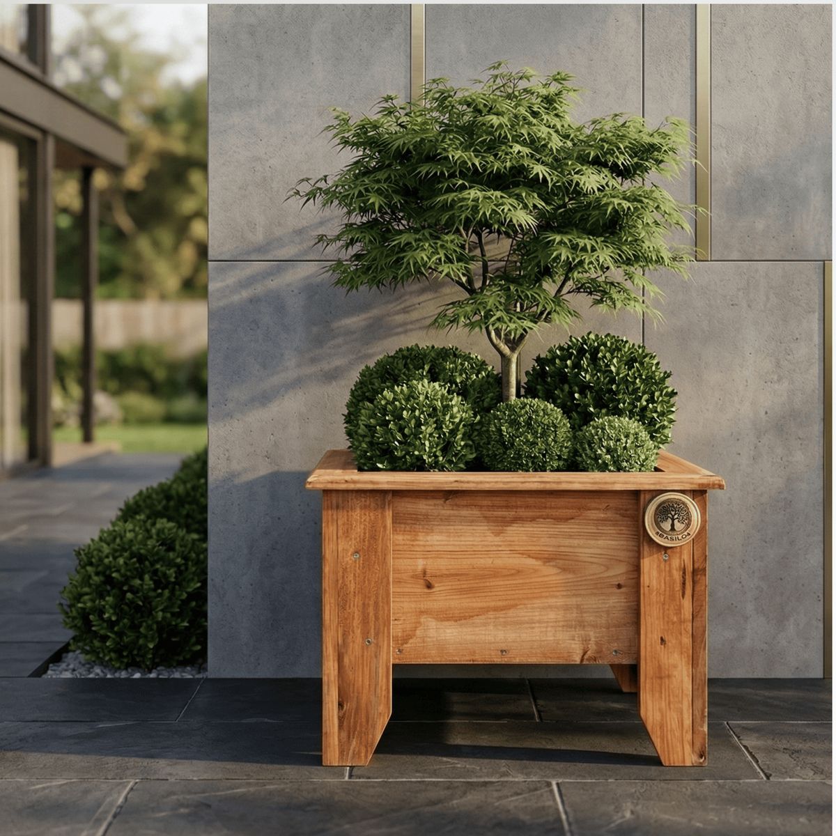 GENERICO - Macetero De Madera Cuadrado Grande