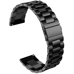 GENERICO - Correa de Acero Inoxidable Black Steel 22mm - Ajuste Fácil y Elegante