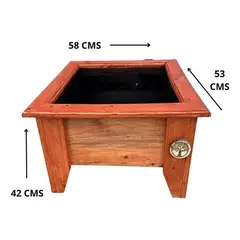 GENERICO - Macetero De Madera Cuadrado Grande