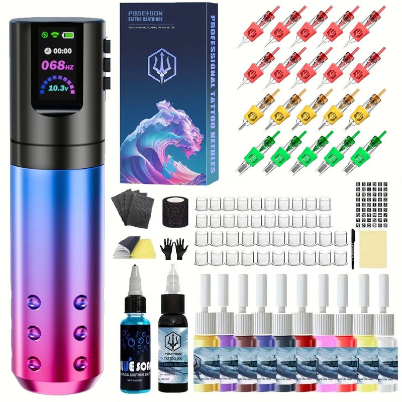 GENERICO - Kit de Tatuaje Profesional POSEIDON SMT-36